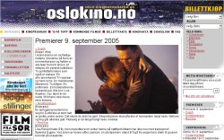 Ausschnitt der Internetseite oslokino.no